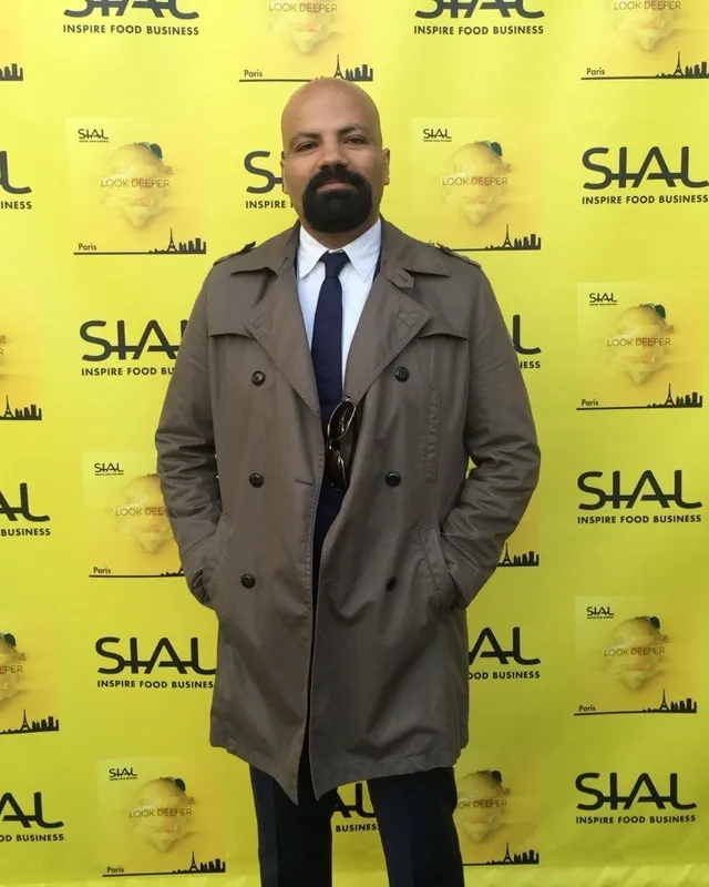 Hassan Saradipour in front of the SIAL Paris backdrop